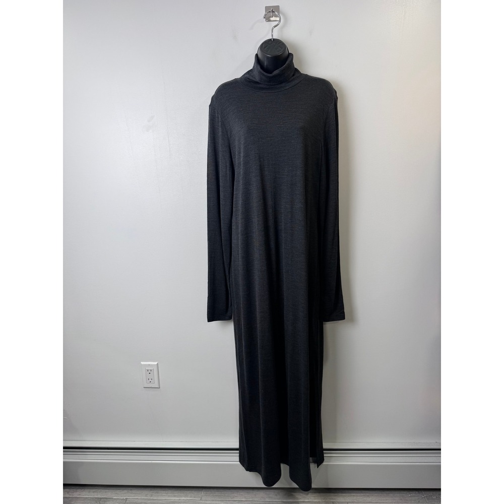 Polo Ralph Lauren Women Grey Wool Blend Turtleneck Maxi Dress Long Sleeve XXL